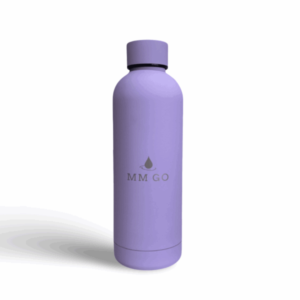 Lila hőtartó kulacs – 500 ml, rozsdamentes acél, BPA-mentes