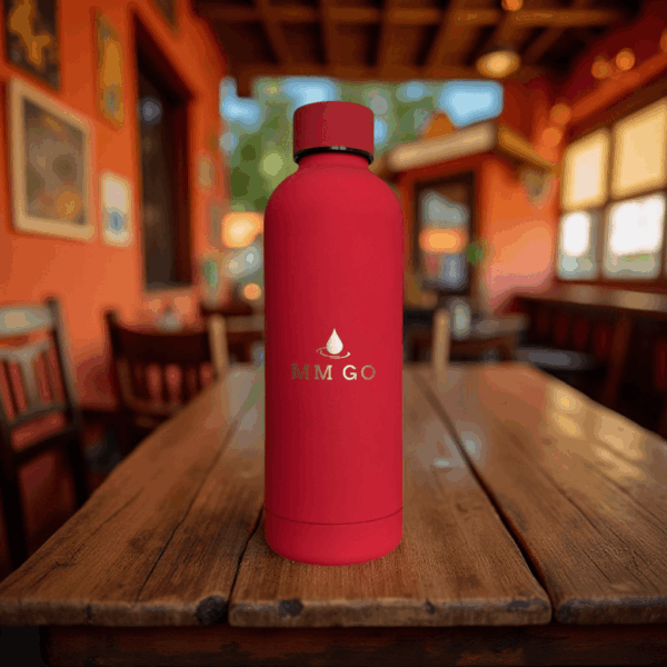 Piros hőtartó kulacs – 500 ml, rozsdamentes acél, BPA-mentes - Image 2